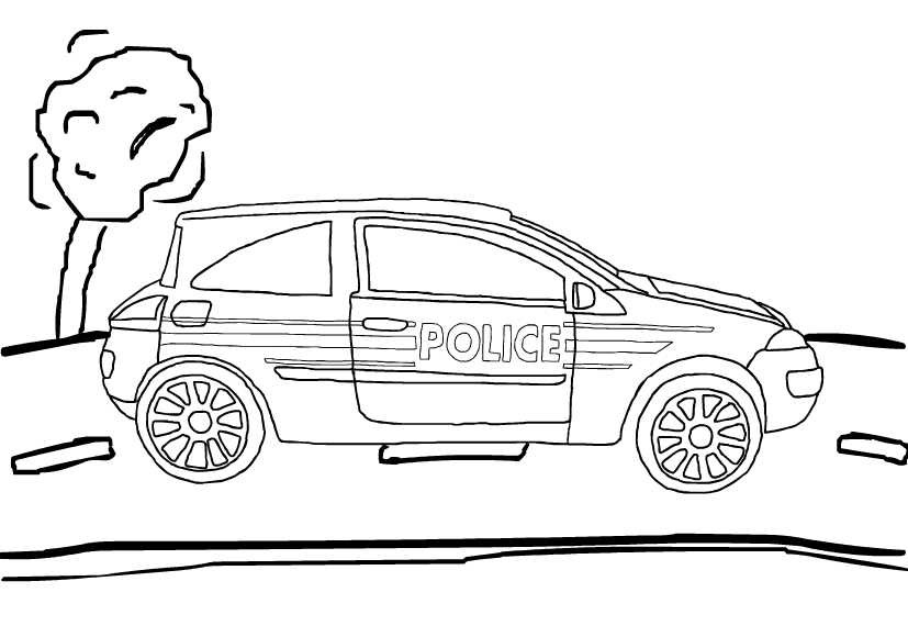 Auto, wóz policyjny, samochody policyjne kolorowanki